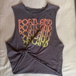Brown Portland Graphic Tank Top